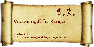 Vecsernyés Kinga névjegykártya